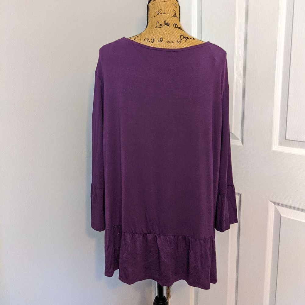 NWOT Ruffle purple blouse - Picture 5 of 5